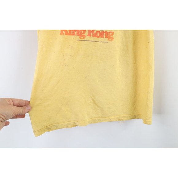 Vtg 70s Mens Large Thrashed Thin Spell Out King Kong Short Sleeve T-Shirt USA - Picture 5 of 16